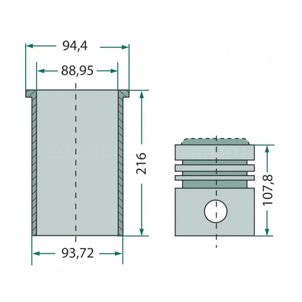 3 Kit de cylindrée complet - Fordson et Ford - Dexta