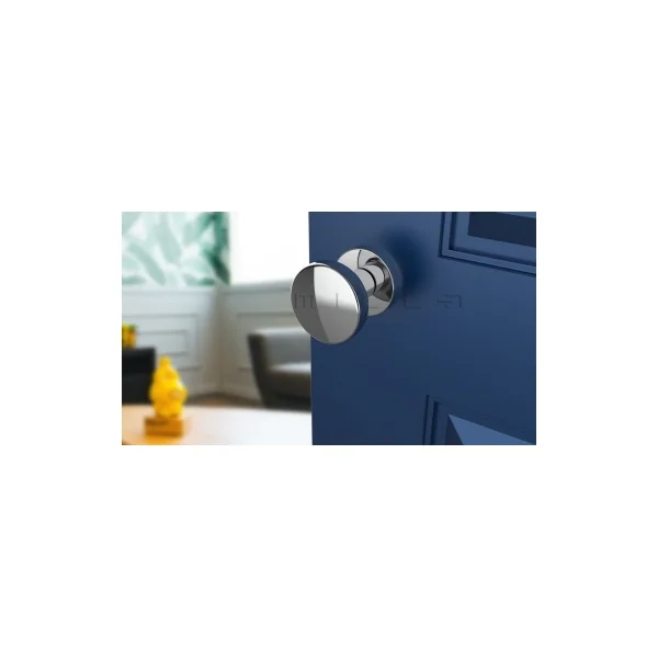 Bouton de porte Chrome poli MESA Rond mobile