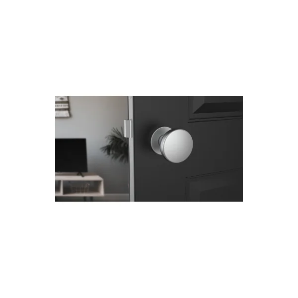 Bouton de porte Chrome satiné MESA Rond mobile