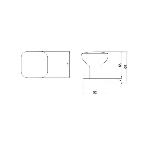 Bouton de porte noire KIAMA carré