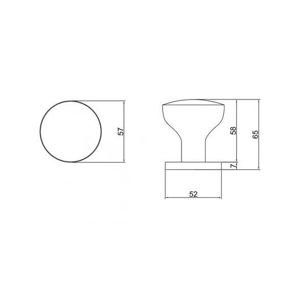 Boutons de porte graphite MESA rondes
