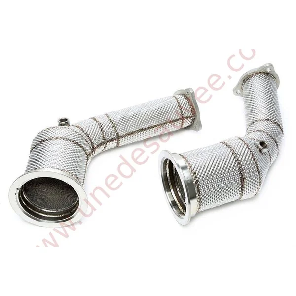 DOWNPIPE INOX AVEC CATALYSEUR SPORT ET PARE-CHALEUR 76MM RÉFÉRENCE 06AU021 POUR AUDI RS4 B9 / RS5 B9 2.9 TFSI 450 CH (2016-)
