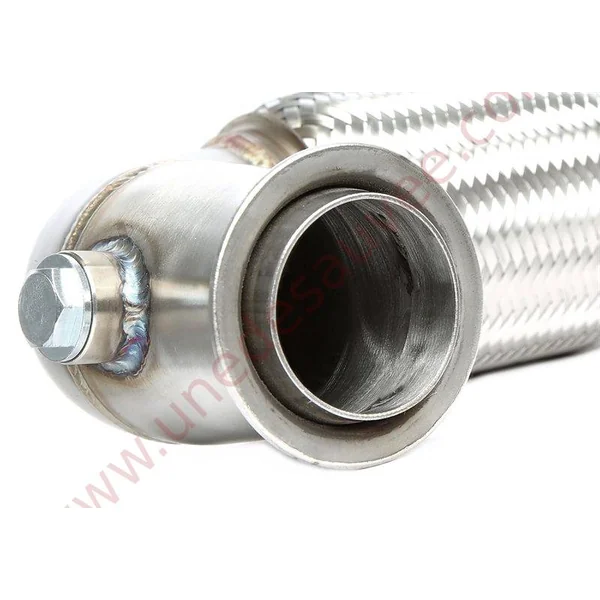 DOWNPIPE INOX AVEC FLEXIBLE 76MM RÉFÉRENCE 06VW029 POUR AUDI A3 8V / SEAT LEON 5F / SKODA OCTAVIA 5E / VOLKSWAGEN GOLF 7 AU 1.6 TDI ET 2.0 TDI 90 À 184 CH (2012-2020) HORS MODÈLES AVEC ADBLUE