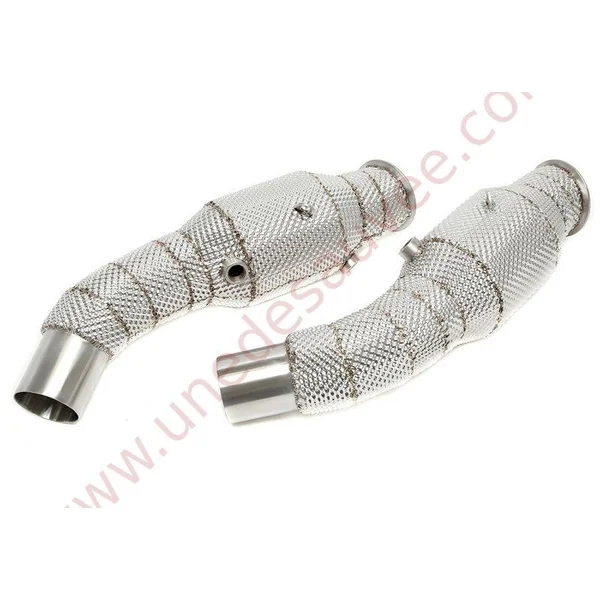 DOWNPIPE INOX AVEC PARE-CHALEUR ET CATALYSEUR 200 CELLULES 06AL004 POUR ALFA ROMEO GIULIA 952 QUADRIFOGLIO / STELVIO 949 Q4 2.9 TURBO À PARTIR DE 2015