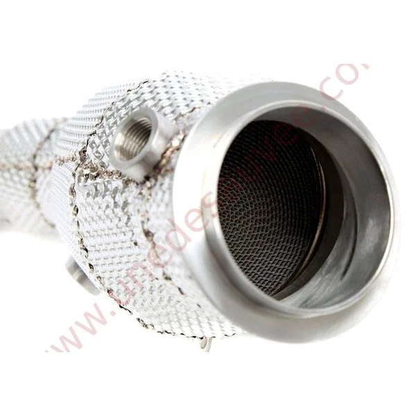 DOWNPIPE INOX AVEC PARE-CHALEUR ET CATALYSEUR 200 CELLULES 06AL004 POUR ALFA ROMEO GIULIA 952 QUADRIFOGLIO / STELVIO 949 Q4 2.9 TURBO À PARTIR DE 2015