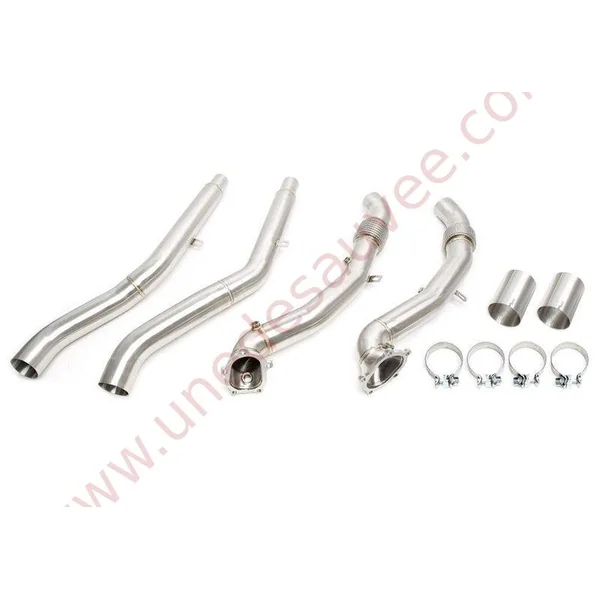 DOWNPIPE INOX AVEC TUBES INTERMÉDIAIRES 76MM RÉFÉRENCE 06AU014 POUR AUDI S6 / RS6 C7 ET S7 / RS7 4G 4.0 TFSI QUATTRO 420 À 560 CH (2012-2017)