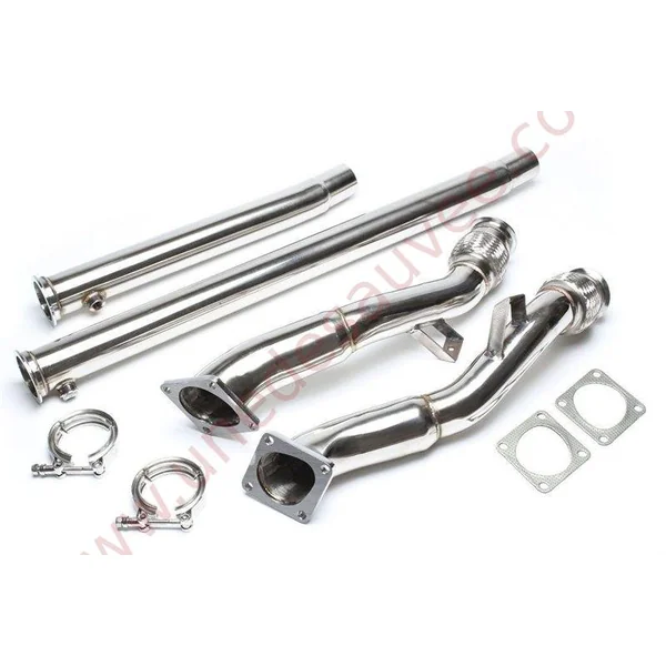 DOWNPIPE INOX SANS CATALYSEUR 63,5MM KIT 6 PIÈCES RÉFÉRENCE 06AU003 POUR AUDI S4 B5 / RS4 B5 / A6 C5 / ALLROAD C5 2.7 BITURBO 230 À 380 CH (1997-2005)