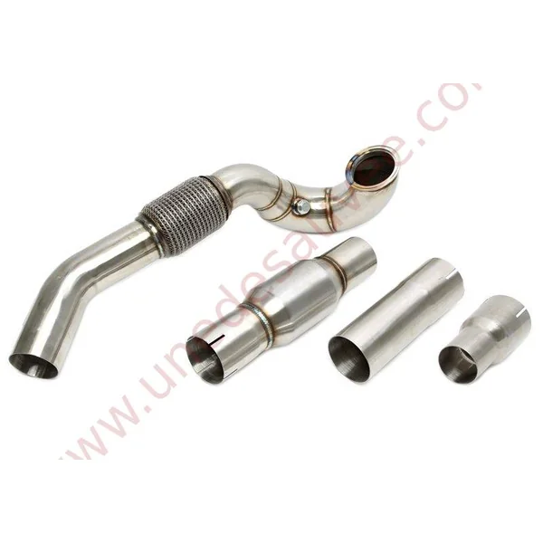 DOWNPIPE INOX SANS CATALYSEUR 63MM (2,5 POUCES) RÉFÉRENCE 06VW010 POUR AUDI A3 8V / SEAT LEON 5F / SKODA OCTAVIA 5E / VOLKSWAGEN GOLF 7 AU 1.4 TSI 122 À 150 CH (2012-2020)