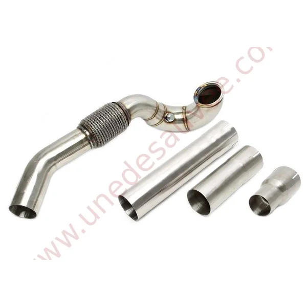 DOWNPIPE INOX SANS CATALYSEUR 76MM RÉFÉRENCE 06VW007 POUR AUDI A3 8V / SEAT LEON 5F / SKODA OCTAVIA 5E / SUPERB 3T / VOLKSWAGEN GOLF 7 AU / PASSAT B8 1.8 TSI ET 2.0 TSI 180 À 310 CH (2012-2019) HORS MODÈLES 4 ROUES MOTRICES