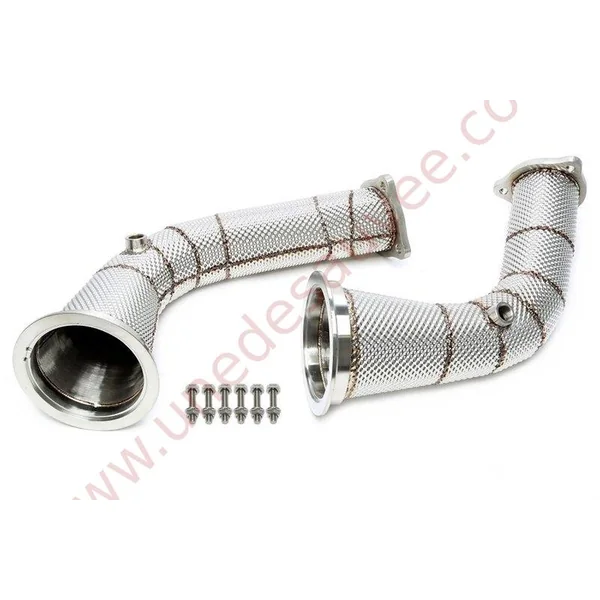 DOWNPIPE INOX SANS CATALYSEUR AVEC PARE-CHALEUR 76MM RÉFÉRENCE 06AU019 POUR AUDI RS4 B9 / RS5 B9 2.9 TFSI 450 CH (2016-)