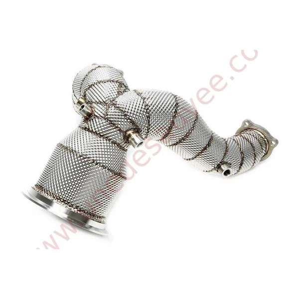DOWNPIPE INOX SANS CATALYSEUR AVEC PARE-CHALEUR RÉFÉRENCE 06AU015 POUR AUDI S4 B9 / S5 F5 3.0 TFSI 354 CH (2019-)