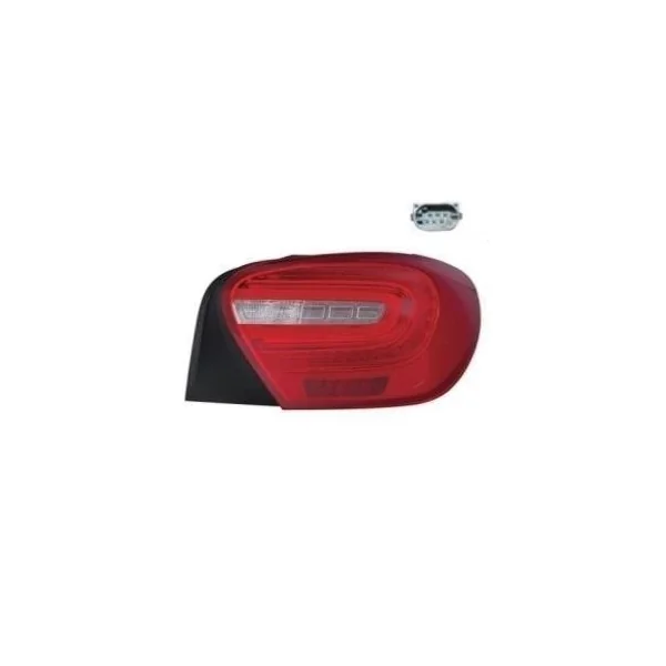 Feu arrière droit à led pour MERCEDES (W176) CLASSE A 2012-2015, incolore rouge, connecteur ovale, Neuf