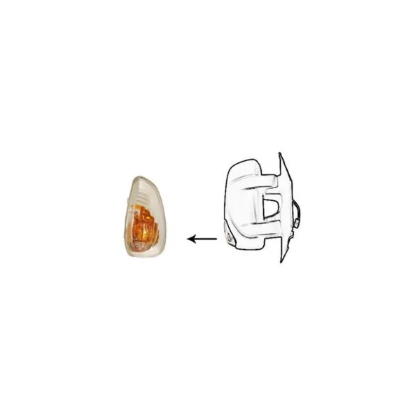 Feu clignotant répétiteur droit pour RENAULT MASTER III ph.1, 2010-2014 orange (16W) rétroviseur