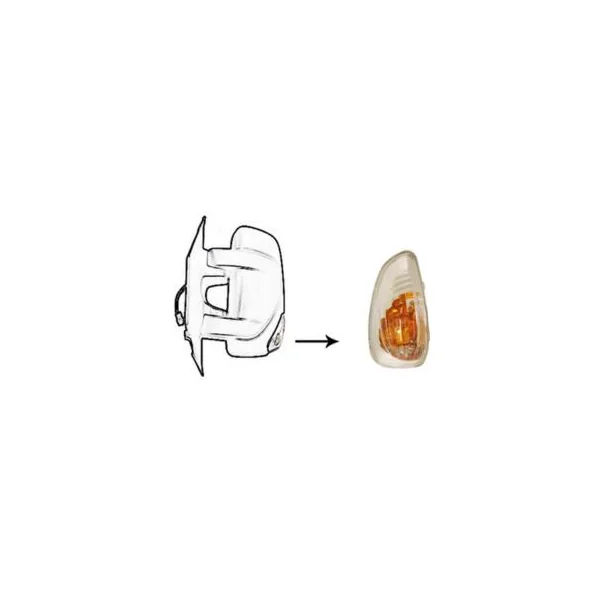 Feu clignotant répétiteur gauche pour RENAULT MASTER III ph.1 2010-2014 orange (16W) rétroviseur,