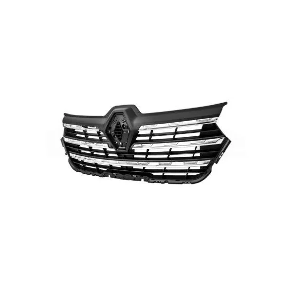 Grille de calandre pour RENAULT TRAFIC III phase 3 depuis 2021, noire texturée, avec 5 moulures chromées, Neuve