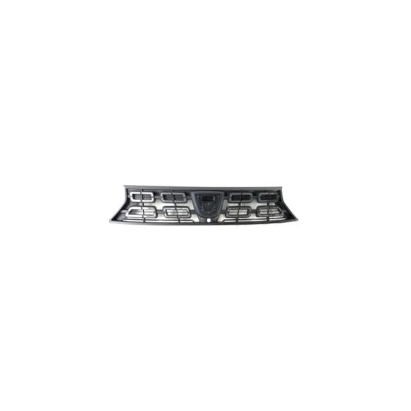Grille de calandre supérieure pour DACIA DUSTER II phase 1 depuis 2018, avec trou de Caméra, noire contour chromé, pare chocs avant, Neuve