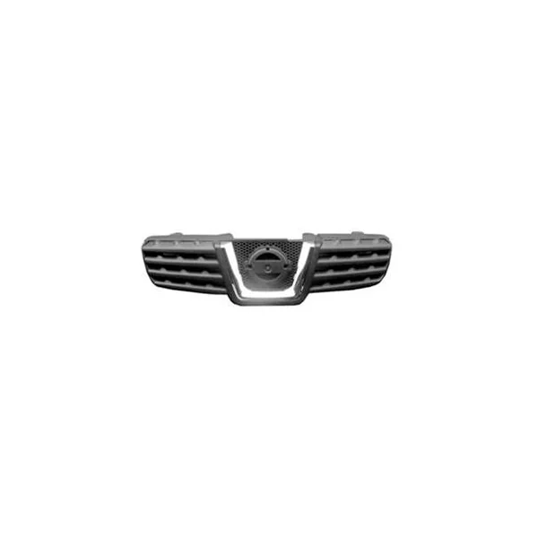 Grille de calandre supérieure pour NISSAN QASHQAI I ph.1, 2007-2010, noire & chromée, (sans logo)