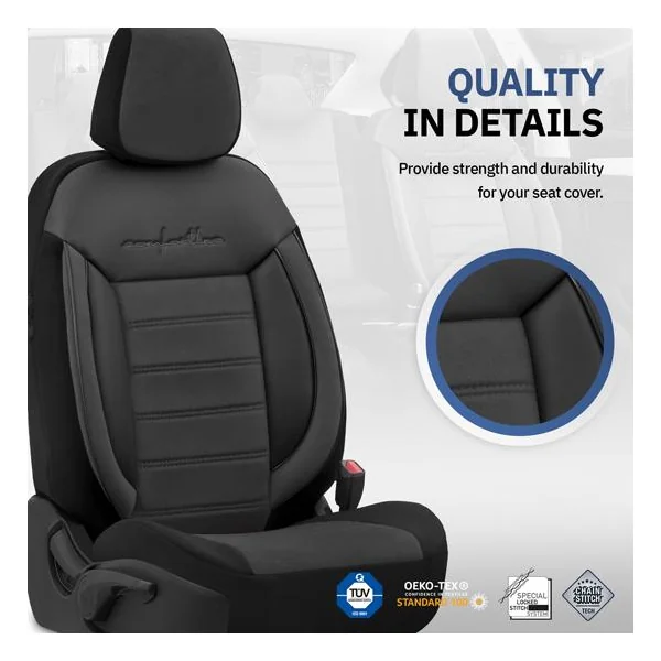Jeu de housses universelles Confline Noir Gris - OTOM