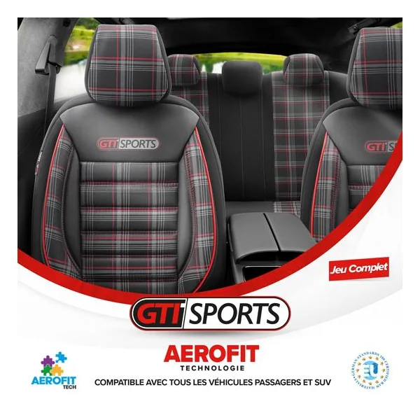 Jeu de housses universelles GTI Rouge Noir - OTOM