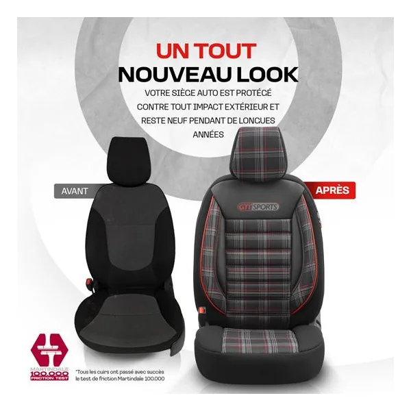 Jeu de housses universelles GTI Rouge Noir - OTOM