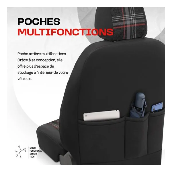 Jeu de housses universelles GTI Rouge Noir - OTOM
