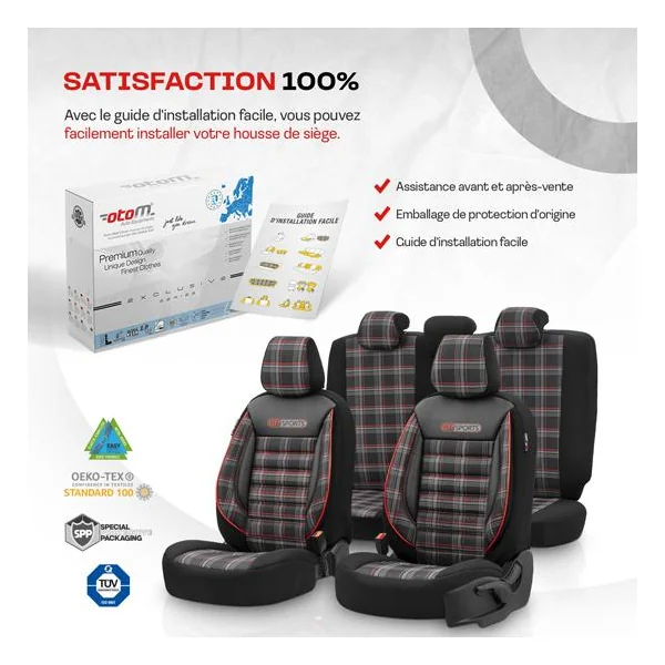 Jeu de housses universelles GTI Rouge Noir - OTOM