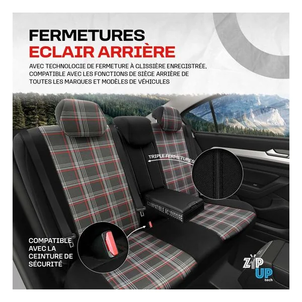 Jeu de housses universelles GTI Rouge Noir - OTOM