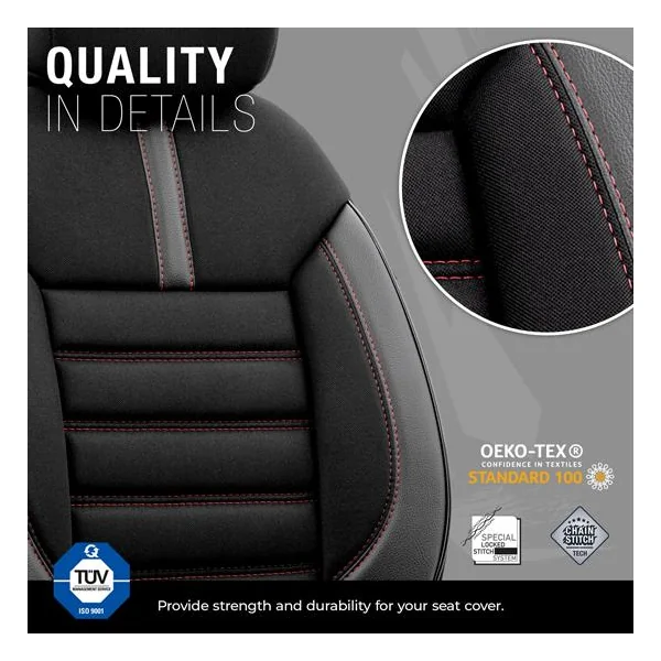 Jeu de housses universelles LTD Rouge Noir - OTOM