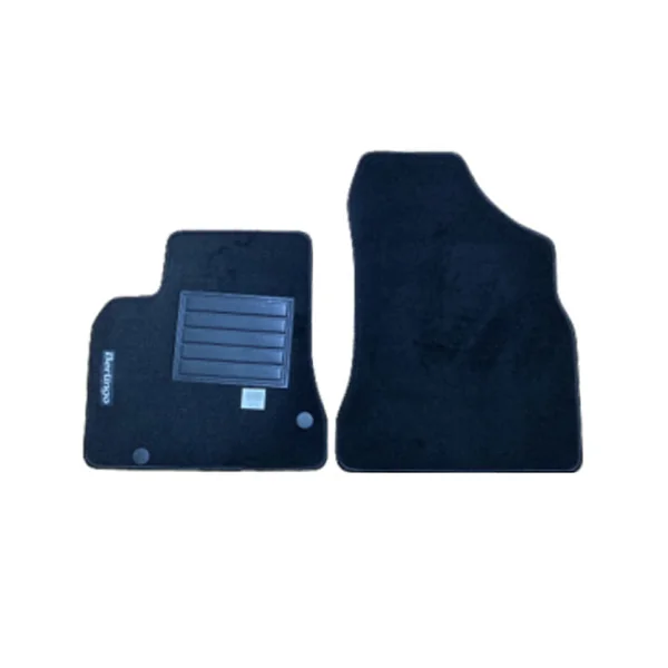 Kit 2 Tapis de sol Auto pour CITROËN BERLINGO VP/FOURGON II, 2008-2018 (B9), avec sigle BERLINGO, moquette noire et clips, Neuf