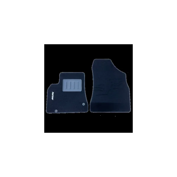 Kit 2 Tapis de sol Auto pour PEUGEOT PARTNER VP/FOURGON II, 2008-2018 (B9), avec sigle PARTNER, moquette noire et clips, Neuf