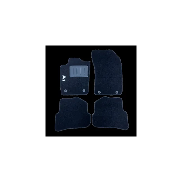 Kit 4 Tapis de sol Auto pour AUDI A1 de 2010 à 2018, sigle A1, avec CLIPS, Neuf