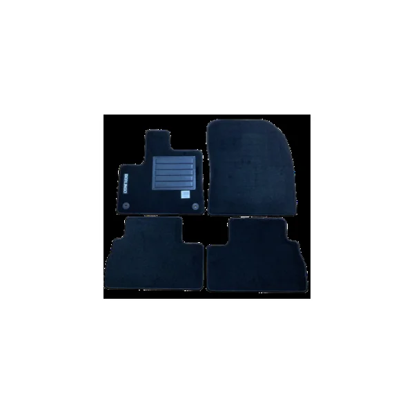 Kit 4 Tapis de sol Auto pour CITROËN BERLINGO VP/FOURGON III ph.1 2018-2024 (MY2020), avec sigle BERLINGO, moquette noire et clips ovale, Neuf