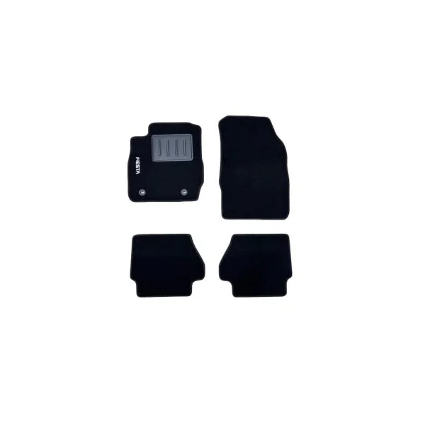 Kit 4 Tapis de sol Auto pour FORD FIESTA de 2008 à 2012, sigle fiesta, moquette noire et clips ovales, Neuf