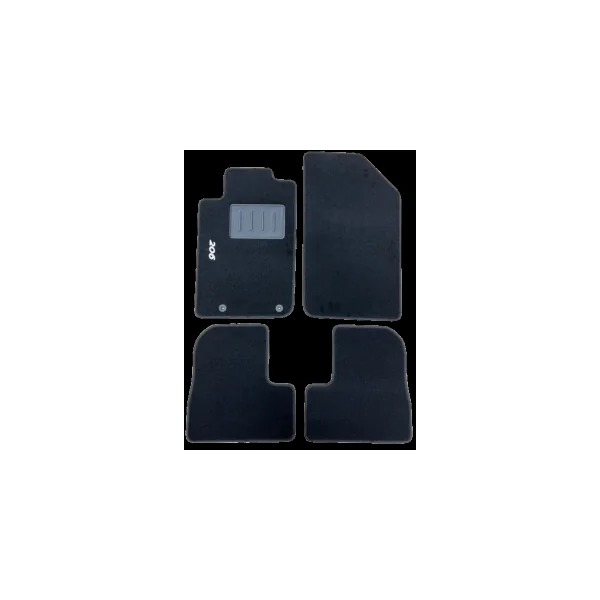 Kit 4 Tapis de sol Auto pour PEUGEOT 206 de 2006 à 2009, avec sigle 206, avec CLIPS, Neuf