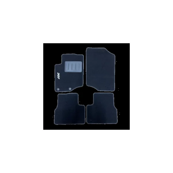Kit 4 Tapis de sol Auto pour PEUGEOT 207 de 2006-2014, avec sigle 207, avec CLIPS, Neuf