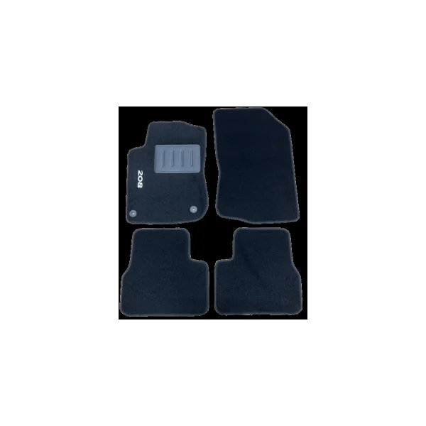 Kit 4 Tapis de sol Auto pour PEUGEOT 208 de 2012-2015, avec sigle 208, avec CLIPS, Neuf