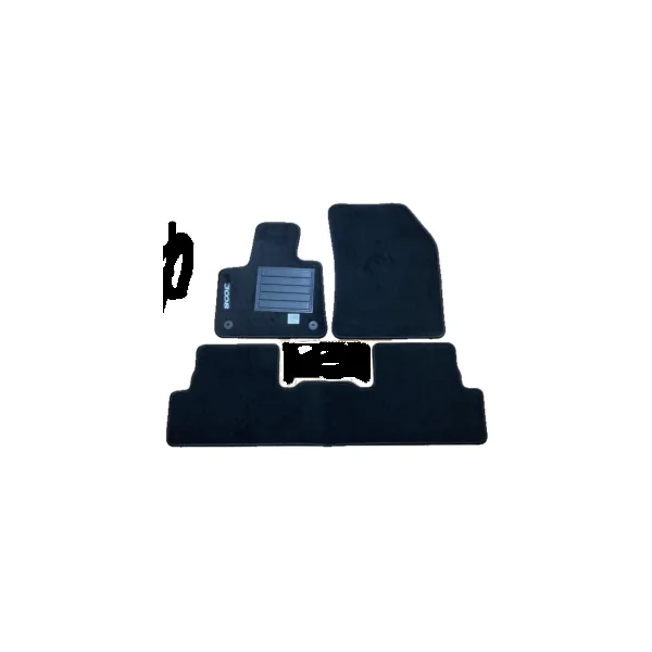 Kit 4 Tapis de sol Auto pour PEUGEOT 3008 II 2017-2020, avec sigle 3008, moquette noire et clips, Neuf