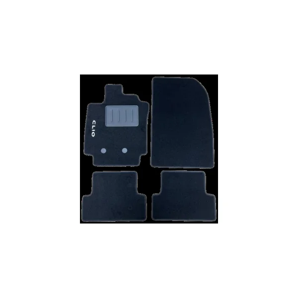 Kit 4 Tapis de sol Auto pour RENAULT CLIO III de 2005-2012, avec sigle CLIO, avec CLIPS, Neuf