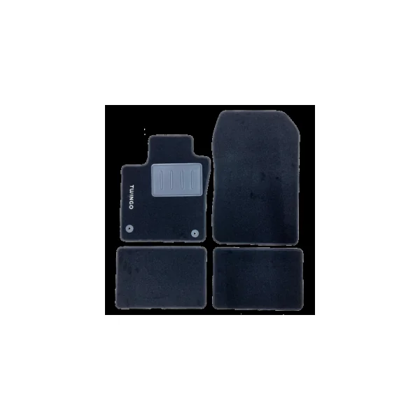 Kit 4 Tapis de sol Auto pour RENAULT TWINGO de 2007 à 2014, avec sigle TWINGO, avec CLIPS, Neuf