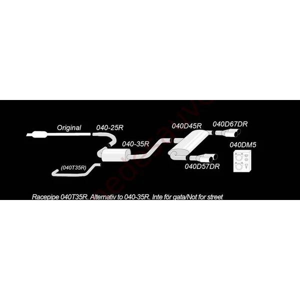 LIGNE D’ÉCHAPPEMENT SPORT DUPLEX INOX DOUBLE SORTIE GAUCHE / DROITE 2×80 MM 02VW011-8D POUR VOLKSWAGEN SCIROCCO III TYPE 13 1.4 TSI / 2.0 TSI À PARTIR DE 2008