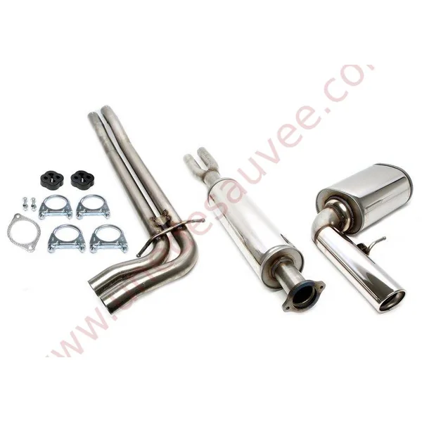 LIGNE D’ÉCHAPPEMENT SPORT INOX SIMPLE SORTIE RONDE 1×100 MM 02VO024-10 POUR VOLVO V70 II TYPE S 2.0T / 2.3 T5 / 2.4D / 2.4D5 / 2.4 T / 2.5T TRACTION (03/2000–05/2004)