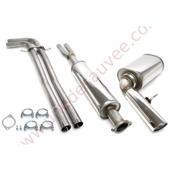LIGNE D’ÉCHAPPEMENT SPORT INOX SIMPLE SORTIE RONDE 1×100 MM 02VO026-10 POUR VOLVO V70 II TYPE S 2.5T / T5 / 2.4D / 2.4D5 TRACTION (06/2004–)