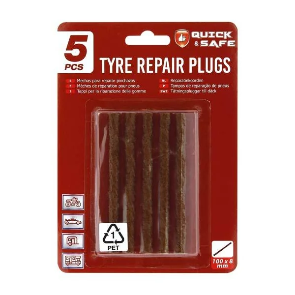 Lot 5 meches 8mm rep tubeless - SUMEX