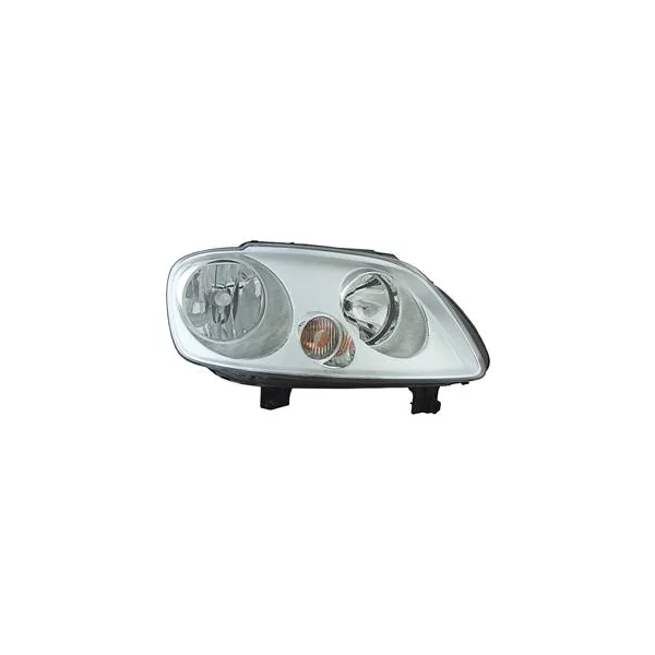 Phare Optique avant droit pour VOLKSWAGEN CADDY III phase 1, 2004-2010, H7+H1, avec moteur, fond chromé, Neuf