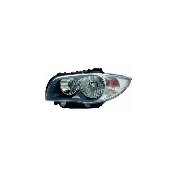 Phare Optique avant gauche gris foncé pour BMW SERIE 1 E87 modèle 2007, H7+H7, Neuf