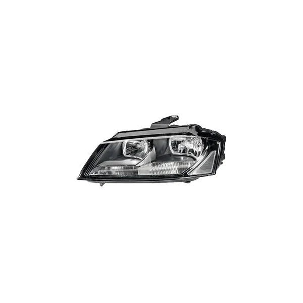 Phare Optique avant gauche pour AUDI A3 II ph.2 SPORTBACK 2008-2012, H7+H7, noir, Neuf