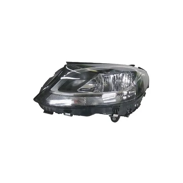 Phare Optique avant gauche pour MERCEDES (W205) CLASSE C ph. 1 2014-2018, H7+H7, Corps Noir