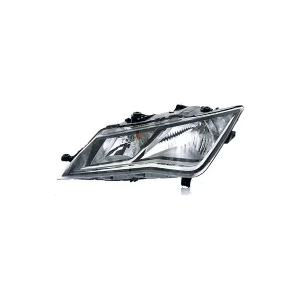 Phare Optique avant gauche pour SEAT LEON III ph. 1 2013-2016, H7+H7, fond noir, avec moteur , Neuf