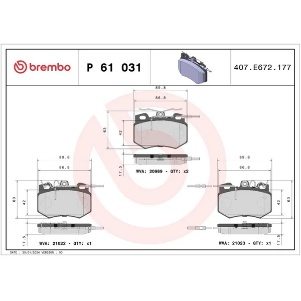 PLAQUETTES DE FREIN AVANT PEUGEOT 309 305 205 D DIESEL