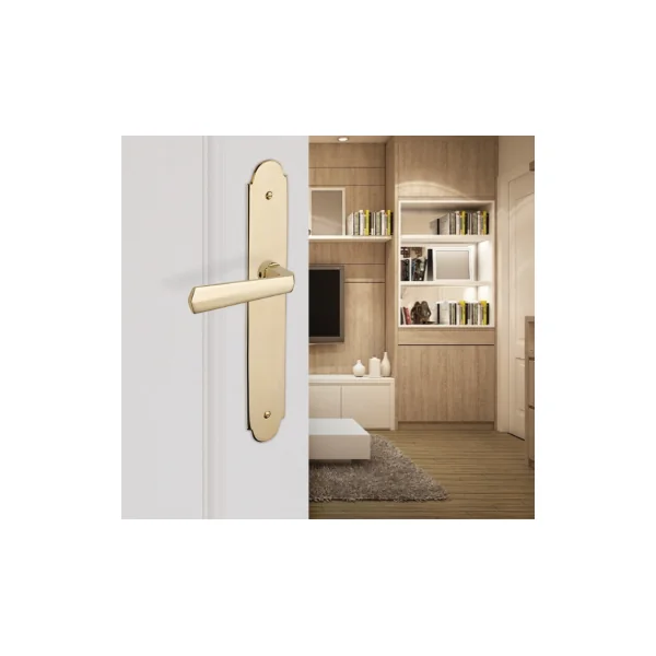 Poignée de porte moderne sur plaque Laiton - MADE IN FRANCE